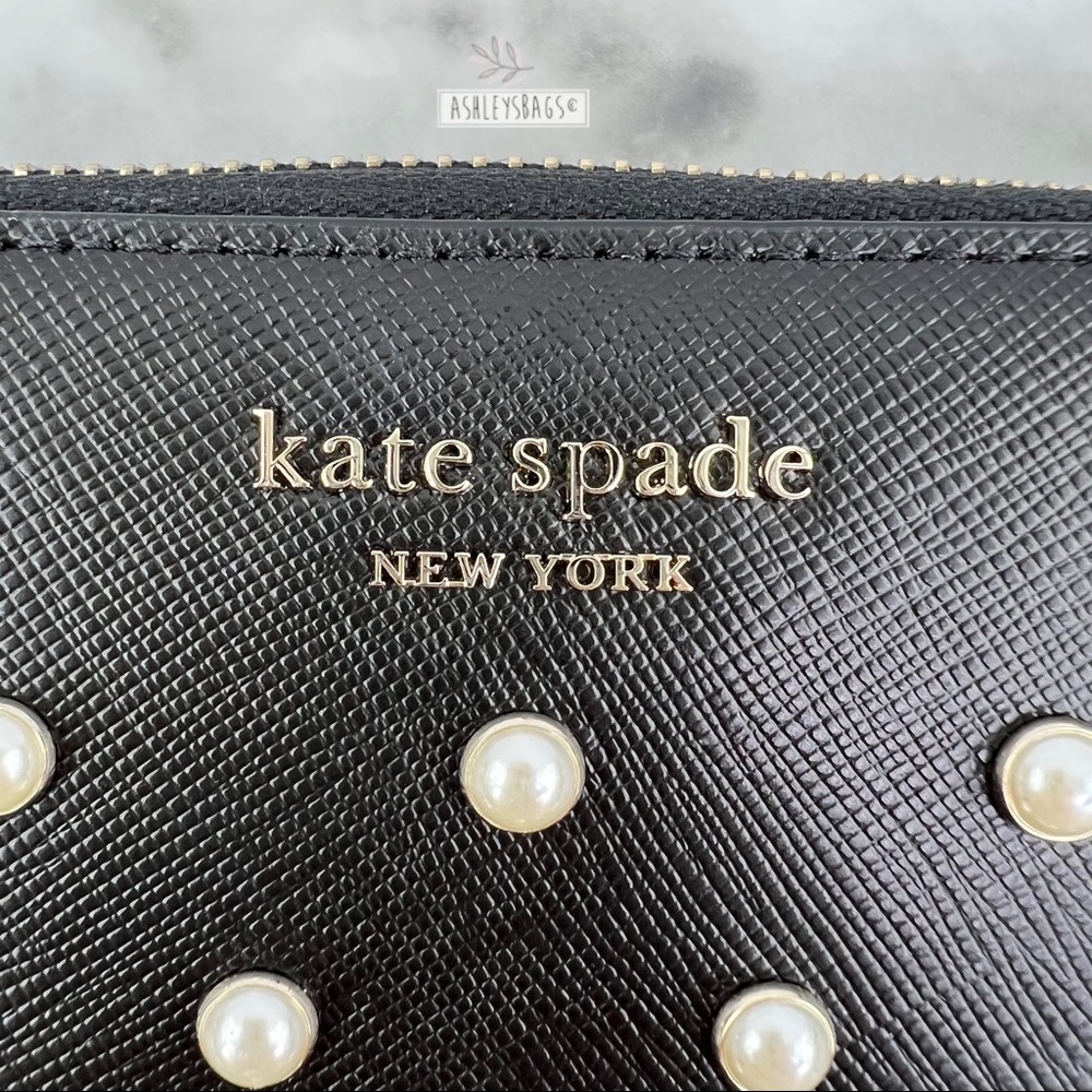 Kate Spade Pearl Embellish Large Continental Zip Around Wallet - Picture 2 of 6
